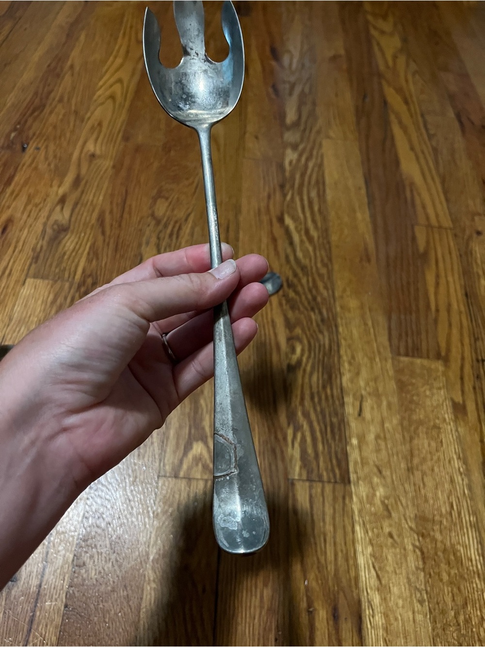 Vintage-Style Silver Serving Ladle and Fork Set - Silver - Picture 8 of 8